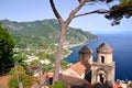 Picturesque landscape of famous Amalfi Coast, view from Villa Rufolo in Ravello, Italy