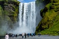 Picturesque landscape with green nature in Iceland during summer