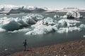 Picturesque landscape with green nature in Iceland during summer