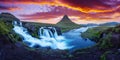 Picturesque landscape with Kirkjufellsfoss Royalty Free Stock Photo