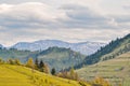 Beautiful landscape of green forested mountain range Royalty Free Stock Photo