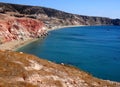 Picturesque landscape in Milos, Greece : paleochori beach and cliffs Royalty Free Stock Photo