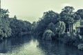 Picturesque landscape of river and trees