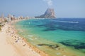 Picturesque landscape of sandy beach in Calpe, Spain