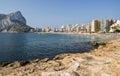 Picturesque landscape of sandy beach in Calpe, Spain