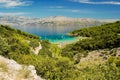 Picturesque landscape of sandy Lovrecina beach on Brac island, Croatia Royalty Free Stock Photo