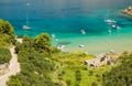 Picturesque landscape of sandy Lovrecina beach on Brac island, Croatia Royalty Free Stock Photo