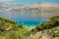 Picturesque landscape of sandy Lovrecina beach on Brac island, Croatia Royalty Free Stock Photo