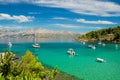 Picturesque landscape of sandy Lovrecina beach on Brac island, Croatia Royalty Free Stock Photo