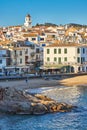 Picturesque landscape from a small Spanish village in Costa Brava coastal, Calella de Palafrugell. 04.08.2019 Spain