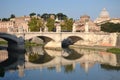 Picturesque landscape of St. Peters Basilica over Tiber in Rome, Italy Royalty Free Stock Photo