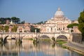 Picturesque landscape of St. Peters Basilica over Tiber in Rome, Italy Royalty Free Stock Photo