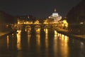 Picturesque landscape of St. Peters Basilica over Tiber in Rome, Italy Royalty Free Stock Photo