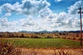 Picturesque landscape Valley Vinales village Pinar del Rio Cuba Latin America mountains field cloud