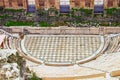 Picturesque landscape view of the ancient amphitheater called Odeon of Herodes Atticus in the Acropolis of Athens, Greece. Royalty Free Stock Photo