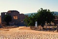 Picturesque landscape view ruins of antique city. Kanlidivane ancient city in Mersin Province