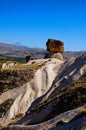 Picturesque landscape view of unusual rock formations. Amazing shaped sandstone rocks. Popular travel destination in Turkey. Royalty Free Stock Photo