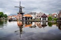 Picturesque landscape with windmill. Haarlem