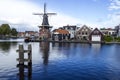 Picturesque landscape with windmill. Haarlem