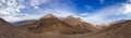 Picturesque lifeless mountain landscape on the Leh-Kargil route in the Himalayas in the vicinity of Buddhist monastery Lamayuru Royalty Free Stock Photo