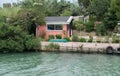 Picturesque little house on Rhone River bank. Camargue Park,