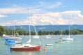 Picturesque marina in Wasserburg on Lake Bodensee, Germany