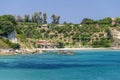 Picturesque Mavratzi beach situated on Vassilikos peninsula on the south east coast of Zakynthos island, Greece.