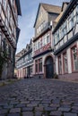 Picturesque medieval town of Eltville, Germany, with its historic rooftops and cobbled streets