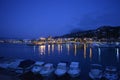 Picturesque Mediterranean port before dawn Royalty Free Stock Photo