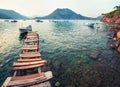 Picturesque Mediterranean seascape in Turkey, Asia. Splendid spring view of Adrasan bay with Moses Mountain on background.