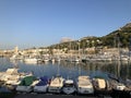Picturesque Mediterranean yacht marina and fishing port