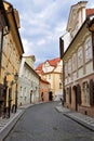 Picturesque Misenska street in Mala Strana, Prague, Czech Republic Royalty Free Stock Photo