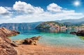 Picturesque morning cityscape of Asos town on the west coast of Cephalonia island, Greece, Europe. Great summer sescape of Ionian