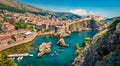 Picturesque morning view of famous Fort Bokar in city of Dubrovnik. Panoramic summer scene of Croatia, Europe. Beautiful world of Royalty Free Stock Photo