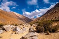 Picturesque mountain landscape with towering rocks in Cochiguaz, Valle del Elqui, Chile Royalty Free Stock Photo