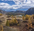 Picturesque mountain valley, autumn view