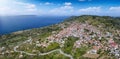 The picturesque mountain village of Glossa on the island of Skopelos Royalty Free Stock Photo