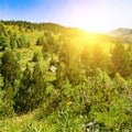 Picturesque mountains and sun. Pyrenees in Andorra