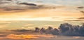 Picturesque multicolored clouds in the evening sky. Bright cloud