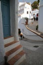 Picturesque narrow and steep cobbled alleys