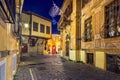 Picturesque narrow street and buildings in the old town of Xanthi, Greece