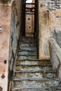 Picturesque, narrow streets of the old city of Bonifacio, Corsica