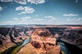 Picturesque nature of Arizona. Sighting place on the edge of the cliff, near the town of Page, Arizona. Canyon Horseshoe Bend