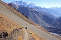 Picturesque nepalese landscape with walkway Royalty Free Stock Photo