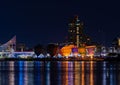 Picturesque nighttime scene of Louisville hot air balloon festival Royalty Free Stock Photo