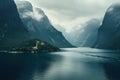 Picturesque Norwegian fjord. Generate Ai