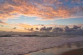 Picturesque ocean beach on sunrise, sunset Royalty Free Stock Photo