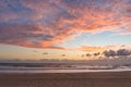 Picturesque ocean beach on sunrise, sunset Royalty Free Stock Photo