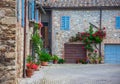 Picturesque old court yard in a small town Royalty Free Stock Photo