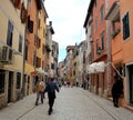 Picturesque old narrow alley with ancient houses